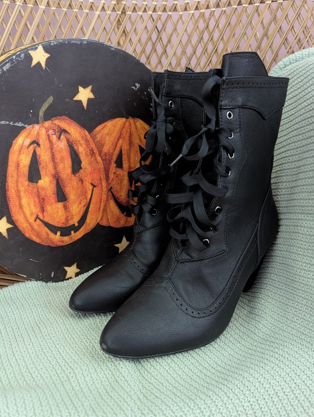 Victorian Vices Lace Up Boots Dolls Kill Widow - Picture 2 of 5